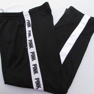 VICTORIA’S SECRET PINK TRACK SNAP BOYFRIEND PANTS Open Leg Snap Button
Black S